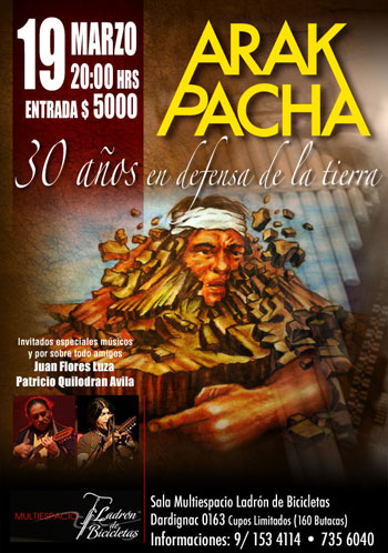 Cartel del concierto «30 años en defensa de la Tierra» de Arak Pacha. 