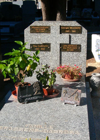 Tumba de Georges Brassens en el cementerio nuevo de Sète. 