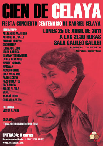 Cartel de la Fiesta-Concierto Centenario de Gabriel Celaya. 