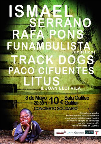 Cartel del concierto solidario para la construcción de un orfanato en Uganda. 