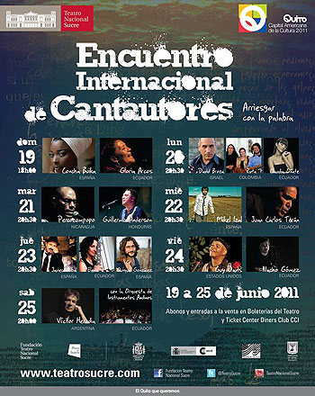 Cartel del II Encuentro Internacional de Cantautores. 