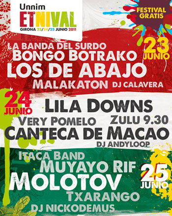 Cartel del Festival Etnival de Girona 2011 