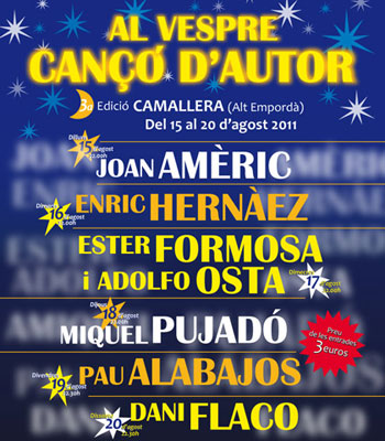 Cartel del 3er Certamen «Al vespre, cançó d'autor». 