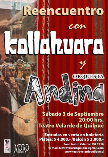 Cartel del concierto de Kollahuara y Orquesta Andina. 