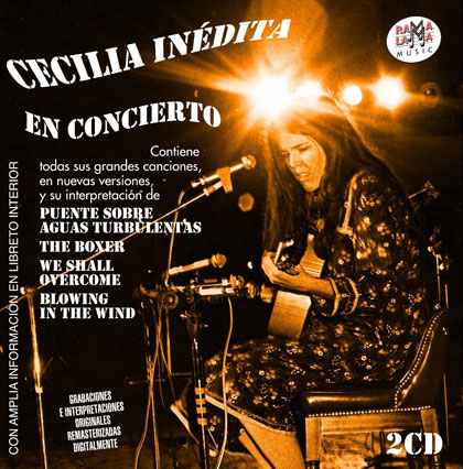 Portada del doble CD «Cecilia inédita en concierto» de Cecilia. 