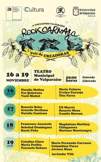 Cartel del V Encuentro Rock Carnaza «País de creadoras». 