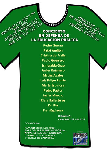 Cartel del «Concierto en defensa de la educación pública» 