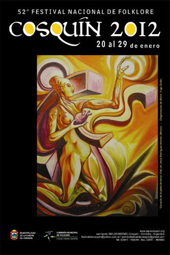 Cartel del 52 Festival de Cosquín 2012. 