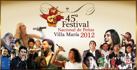 Cartel del 45 Festival Nacional de Peñas de Villa María 2012 