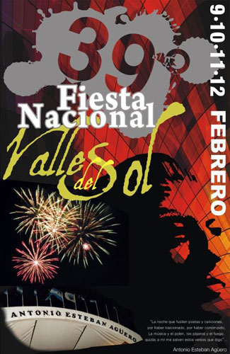 Cartel de la 39 Fiesta Nacional Valle del Sol 2012. 