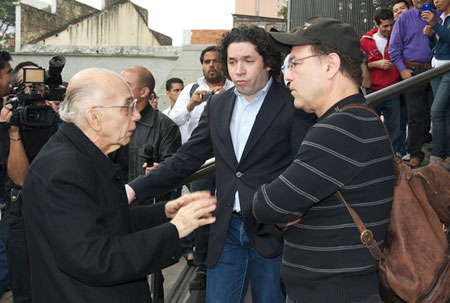 José Antonio Abreu, Gustavo Dudamel y Rubén Blades.