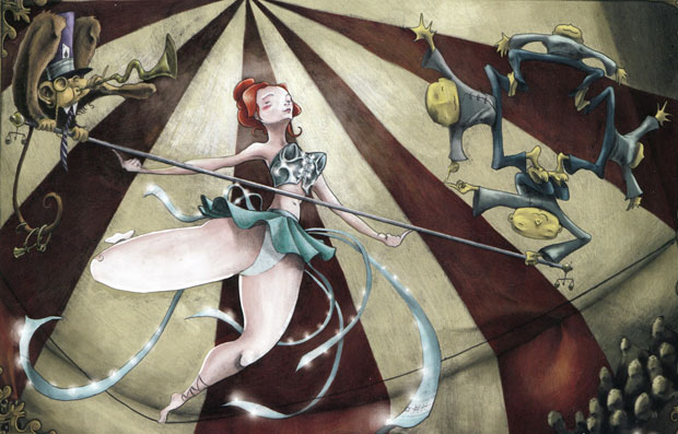 Ilustración tomada del libreto del  CD de Glazz «Cirquelectric». © David Rendo