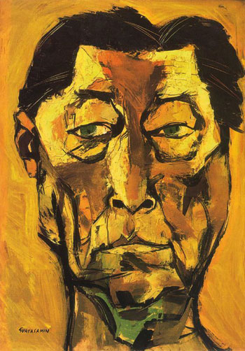 Retrato de Atahualpa Yupanqui por Oswaldo Guayasamín. © Fundación Guayasamín