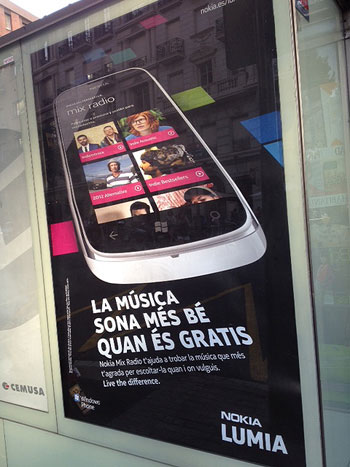 Campaña de Nokia «La música suena mejor cuando es gratis».