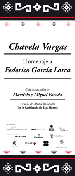 Cartel del concierto de Chavela Vargas en homenaje a García Lorca en Madrid.