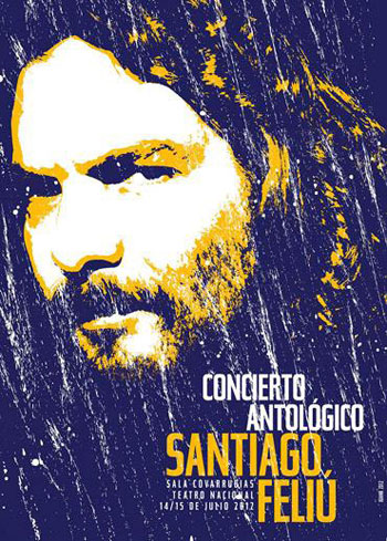 Cartel del concierto de Santiago Feliú en el Teatro Nacional de Cuba.