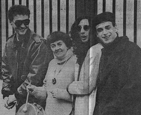 Leda Valladares con Gustavo Cerati, Fito Páez y Pedro Aznar.