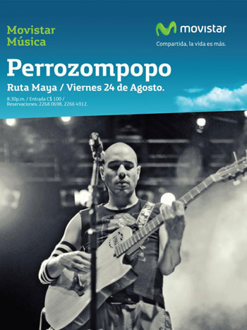 Cartel del concierto de Perrozompopo en Managua.