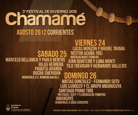 Cartel del III Festival de Invierno de Chamamé 2012