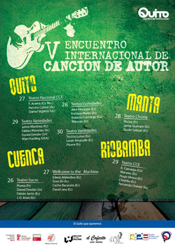 Cartel del V Encuentro Internacional de Canción de Autor 2012, Ecuador.