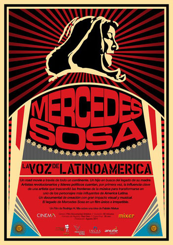 Cartel del documental sobre Mercedes Sosa.