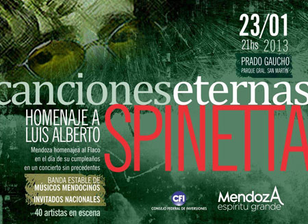 Cartel del concierto en homenaje a Luis Alberto Spinetta en Mendoza.