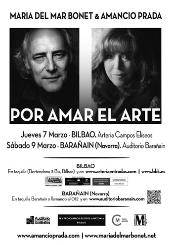 Cartel del concierto «Por amar el arte» de Maria del Mar Bonet y Amancio Prada.