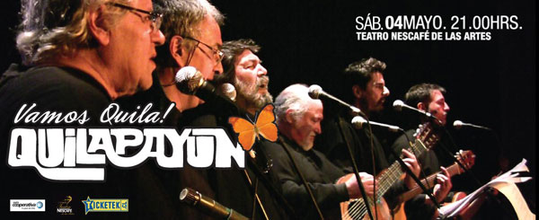 Concierto «¡Vamos, Quila!» de Quilapayún-Carrasco en desagravio a los instrumentos robados a Ismael Oddó.
