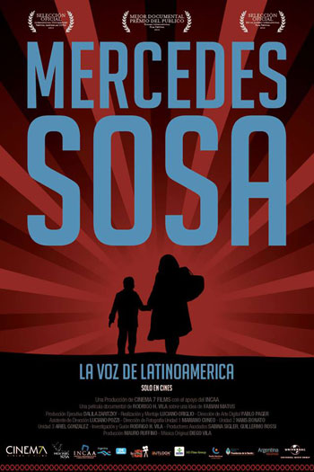 Cartel de la película «Mercedes Sosa, la voz de Latinoamérica».