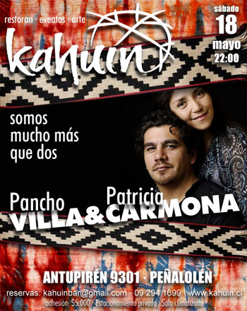 Cartel del concierto «Somos mucho más que dos» de Francisco Villa y Patricia Carmona.