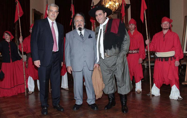 De izquierda a derecha: Julián Domínguez, Horacio Guarany y el Chaqueño Palavecino.