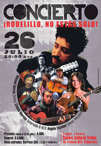 Cartel del concierto «¡Rodelillo no estás solo!».