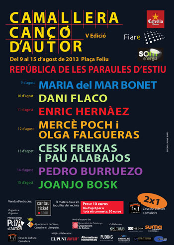 Cartel del V Festival de Canción de Autor de Camallera