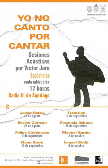 Cartel del ciclo «Yo no canto por cantar: Sesiones acústicas por Víctor Jara».