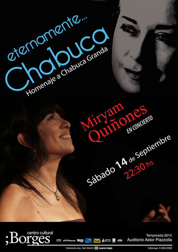 Cartel del concierto «Eternamente, Chabuca» de Miryam Quiñones.