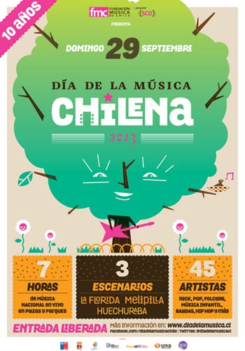 Cartel de X Día De La Música Chilena.