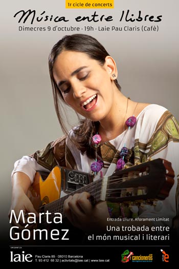 Cartel del concierto de Marta Gómez en el I Ciclo de conciertos «Música entre libros».