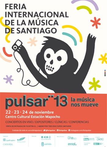 Cartel de la IV Feria Internacional de la Música de Santiago Pulsar 2013.