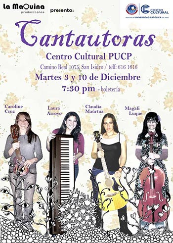 Cartel del concierto «Cantautoras» en Lima.