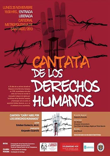 Cadrtel de la «Cantata por los derechos humanos» con Inti-Illimani.