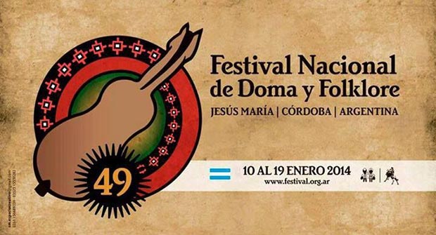 Cartel del 49 Festival Nacional de Doma y Folklore de Jesús María 2014.