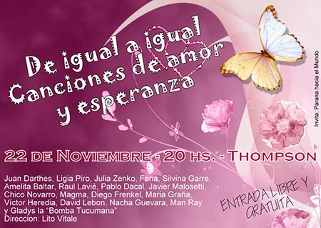 Cartel del concierto «De igual a igual. Canciones de amor y esperanza».