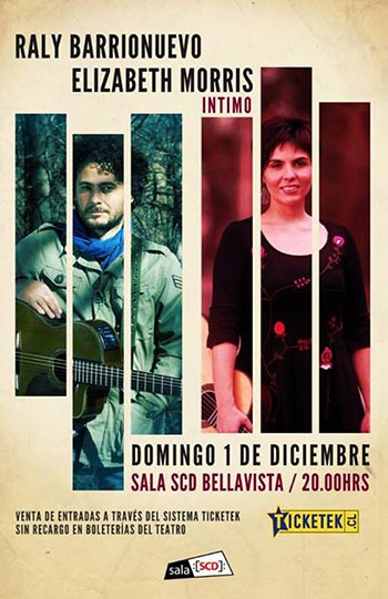 Cartel del concierto «Íntimo» de Raly Barrionuevo y Elizabeth Morris.