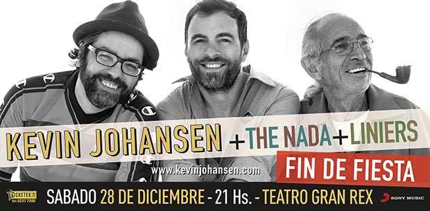 Cartel del concierto de Kevin Johansen en el Gran Rex el 28 de diciembre.