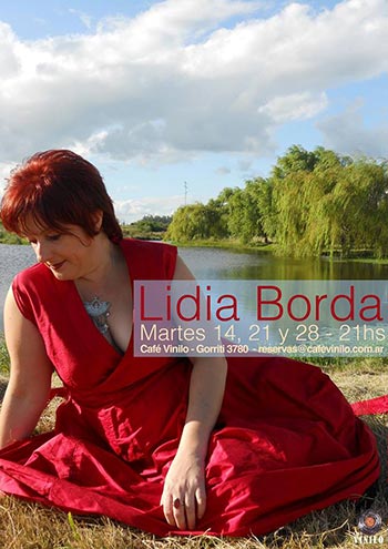 Cartel de los conciertos de Lidia Borda en el Café Vinilo.