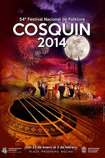 Cartel del 54 Festival Nacional de Folclore de Cosquín 2014.