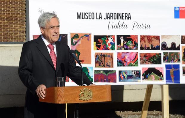 El Presidente de la República de Chile, Sebastián Piñera visitó las obras de construcción del Museo La Jardinera en honor a Violeta Parra © Alex Ibáñez /Prensa Presidencia