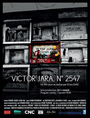 Cartel del documental «Víctor Jara No. 2547» de Elvira Díaz.