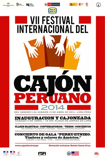 Cartel del VII Festival Internacional del Cajón Peruano 2014