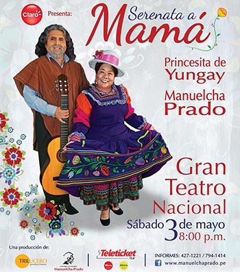 Manuelcha Prado y Angélica Harada «Princesita de Yungay» le cantan a la Madre en «Serenata a mamá».